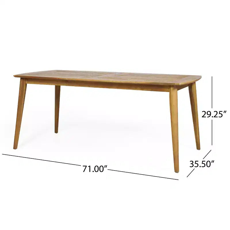 Christopher Knight Home Lorenzo Set da Pranzo Moderno da 7 Pezzi in Legno di Acacia con Design a Doghe