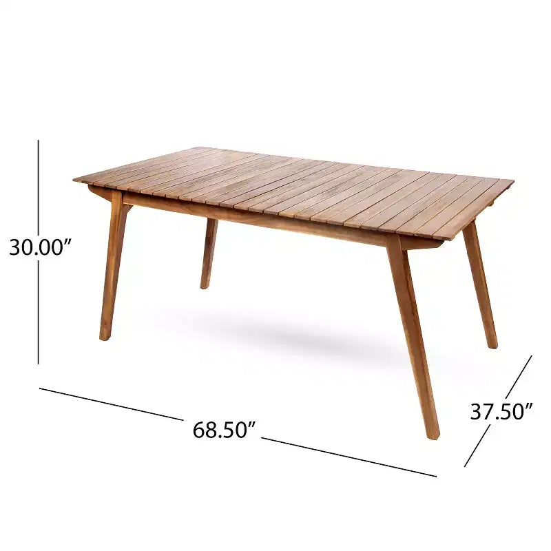 Christopher Knight Home Alessandro Set da pranzo moderno in 7 pezzi in legno di acacia con design a doghe