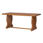 Christopher Knight Home Lorenzo Ensemble table de salle à manger moderne 7 pièces en bois d'acacia avec design à lattes et pieds en forme de queue de poisson