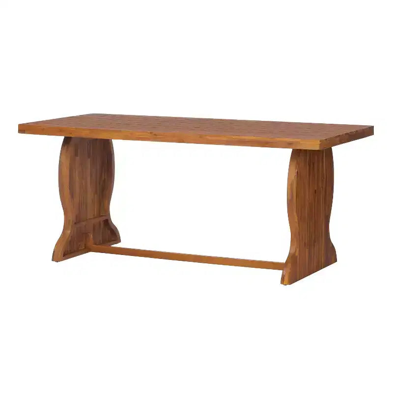 Christopher Knight Home Lorenzo Ensemble table de salle à manger moderne 7 pièces en bois d'acacia avec design à lattes et pieds en forme de queue de poisson