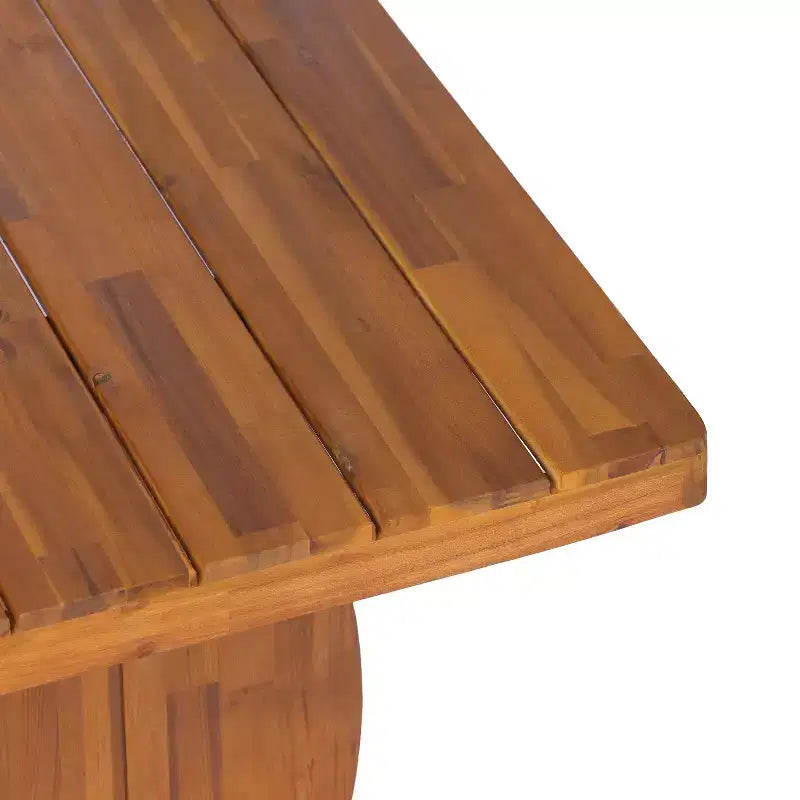 Christopher Knight Home Lorenzo Ensemble table de salle à manger moderne 7 pièces en bois d'acacia avec design à lattes et pieds en forme de queue de poisson