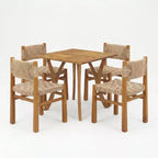 Christopher Knight Home Fra Set da Pranzo 5 Pezzi in Legno di Acacia con Design Intrecciato e a Doghe