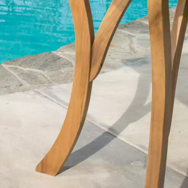 Christopher Knight Home Fra Set da Pranzo 5 Pezzi in Legno di Acacia con Design Intrecciato e a Doghe