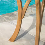 Christopher Knight Home Fra Set da Pranzo 5 Pezzi in Legno di Acacia con Design Intrecciato e a Doghe