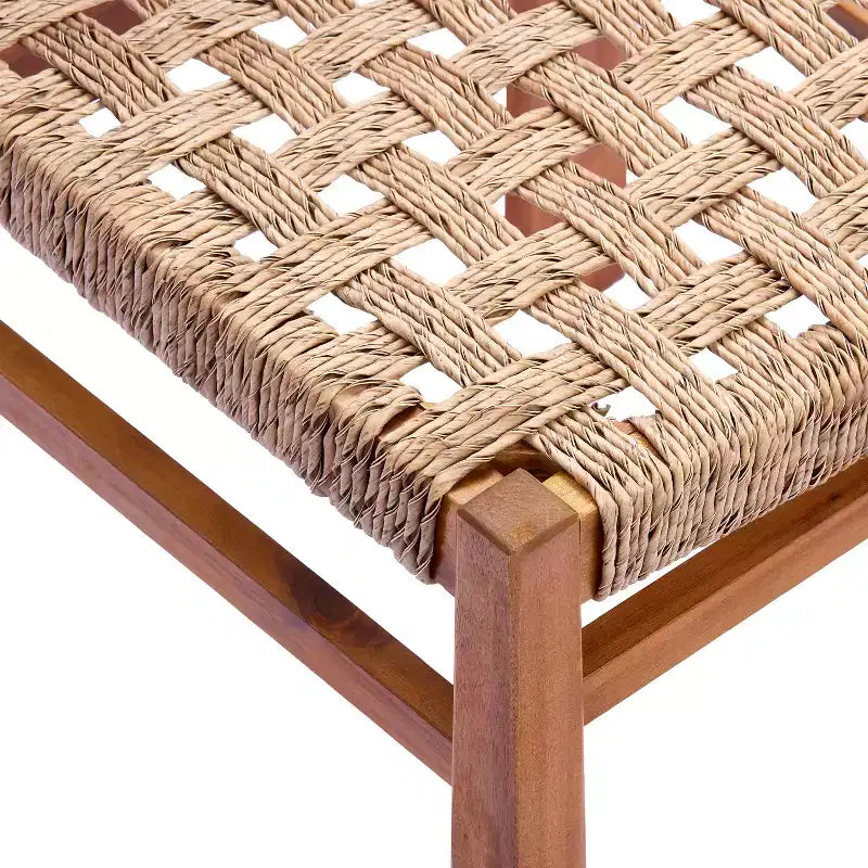 Christopher Knight Home Fra Set da Pranzo 5 Pezzi in Legno di Acacia con Design Intrecciato e a Doghe