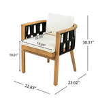 Christopher Knight Home Gavin Ensemble de salle à manger moderne 5 pièces en bois d'acacia avec 4 chaises de salle à manger en osier tressé