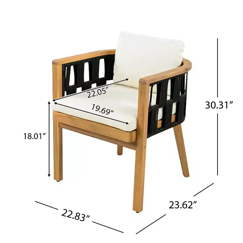 Christopher Knight Home Gavin Ensemble de salle à manger moderne 5 pièces en bois d'acacia avec 4 chaises de salle à manger en osier tressé