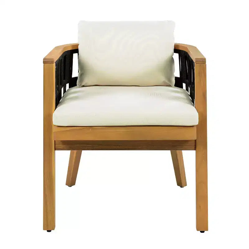 Christopher Knight Home Gavin Ensemble de salle à manger moderne 5 pièces en bois d'acacia avec 4 chaises de salle à manger en osier tressé