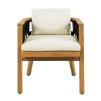 Christopher Knight Home Gavin Ensemble de salle à manger moderne 5 pièces en bois d'acacia avec 4 chaises de salle à manger en osier tressé