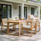 Christopher Knight Home Chasel – Ensemble de salle à manger moderne 5 pièces pour patio en bois d'acacia avec 4 chaises de salle à manger en corde