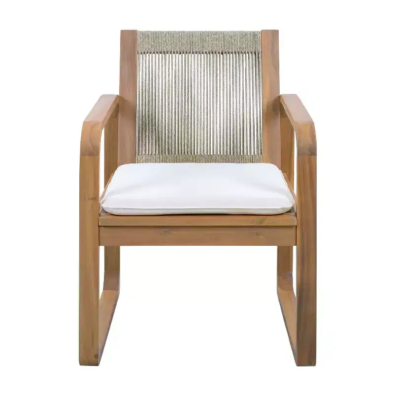 Christopher Knight Home Chasel – Ensemble de salle à manger moderne 5 pièces pour patio en bois d'acacia avec 4 chaises de salle à manger en corde