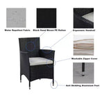 GDFStudio Edie set da pranzo da esterni moderno in legno di acacia e metallo, 5 pezzi con 4 sedie