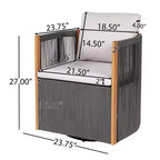Christopher Knight Home Harrison Patio Set da Pranzo Moderno in Legno di Acacia a 7 Pezzi con 6 Sedie Girevoli in Corda