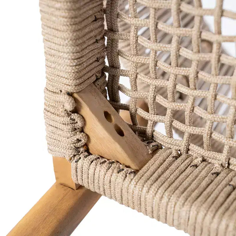 Christopher Knight Home Emeric Set da Pranzo da Esterno Bohemien 9 Pezzi in Legno di Acacia e Corda con Tavolo a Doghe