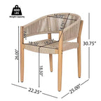 Christopher Knight Home Emeric Set da Pranzo da Esterno Bohemien 9 Pezzi in Legno di Acacia e Corda con Tavolo a Doghe