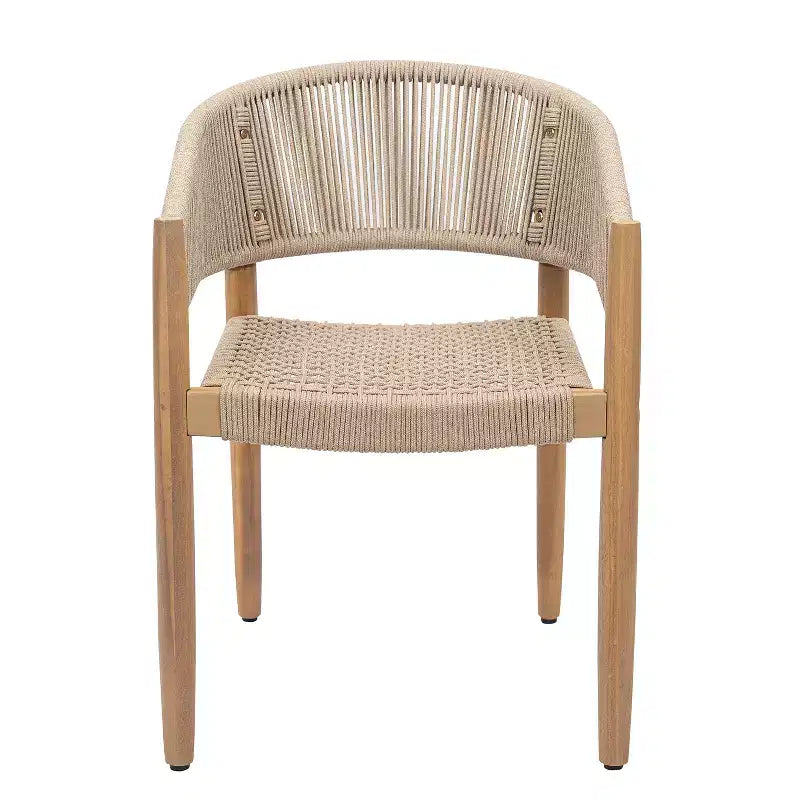 Christopher Knight Home Emeric Set da Pranzo da Esterno Bohemien 9 Pezzi in Legno di Acacia e Corda con Tavolo a Doghe