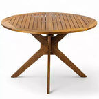 Christopher Knight Home Everett Ensemble de salle à manger d'extérieur rond 5 pièces en bois d'acacia rustique avec chaises rembourrées pour patio
