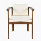 Christopher Knight Home Everett Ensemble de salle à manger d'extérieur rond 5 pièces en bois d'acacia rustique avec chaises rembourrées pour patio