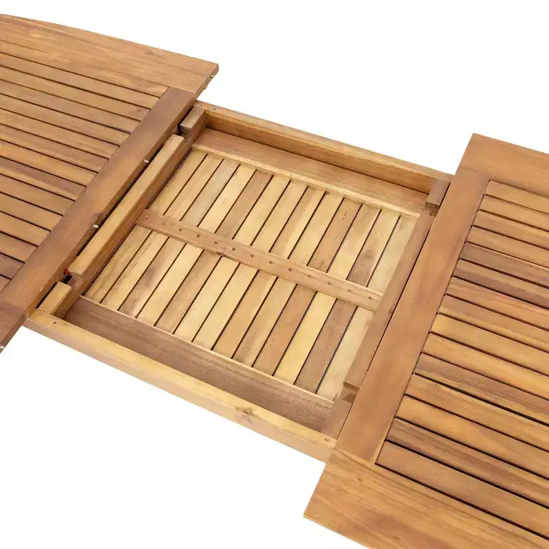 Christopher Knight Home Merlin Patio Set da Pranzo Rustico da Esterno 7 Pezzi in Legno di Acacia Espandibile con Sedie da Pranzo Imbottite
