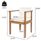 Christopher Knight Home Merlin Patio Set da Pranzo Rustico da Esterno 7 Pezzi in Legno di Acacia Espandibile con Sedie da Pranzo Imbottite