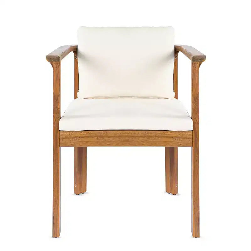 Christopher Knight Home Merlin Patio Set da Pranzo Rustico da Esterno 7 Pezzi in Legno di Acacia Espandibile con Sedie da Pranzo Imbottite