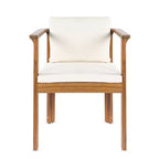 Christopher Knight Home Merlin Patio Set da Pranzo Rustico da Esterno 7 Pezzi in Legno di Acacia Espandibile con Sedie da Pranzo Imbottite