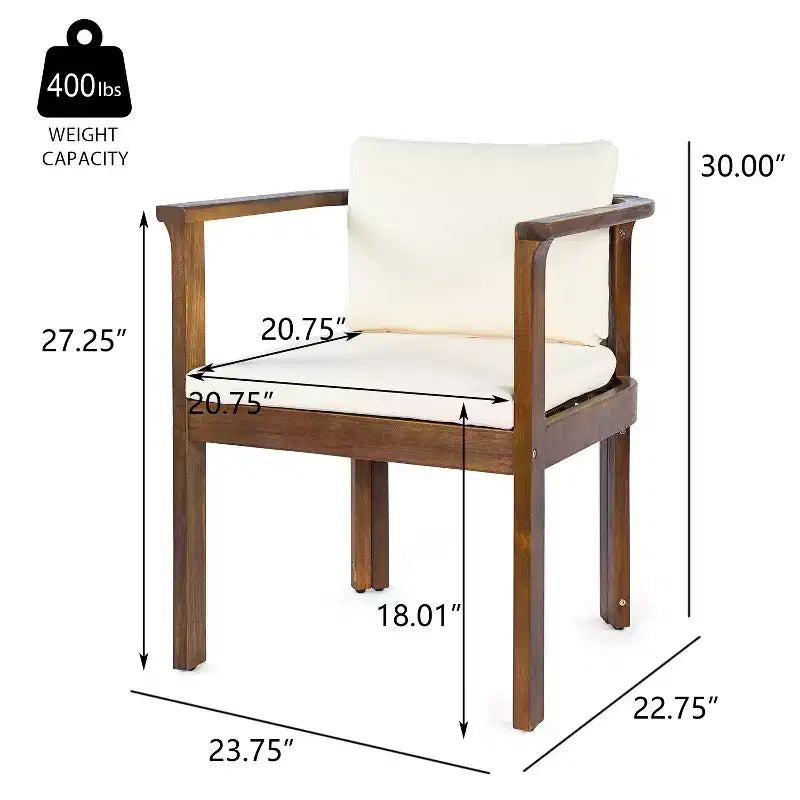 Christopher Knight Home Merlin Patio Set da Pranzo Rustico da Esterno 7 Pezzi in Legno di Acacia Espandibile con Sedie da Pranzo Imbottite