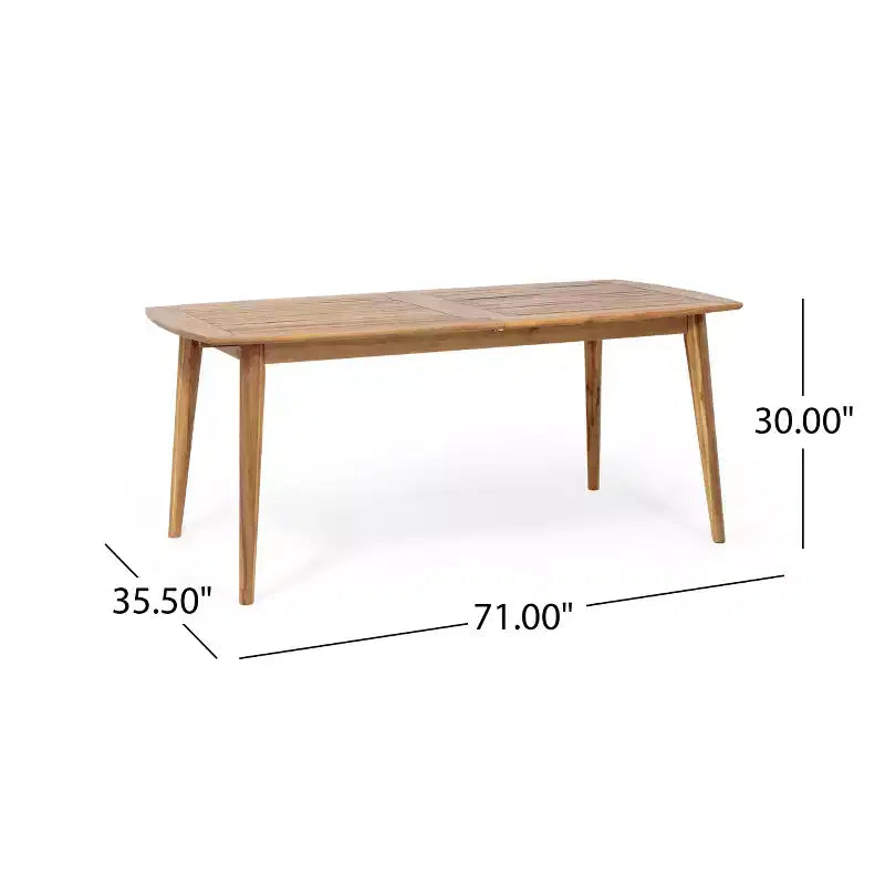 Christopher Knight Home Merlin Patio Set da Pranzo Rustico da Esterno 7 Pezzi in Legno di Acacia Espandibile con Sedie da Pranzo Imbottite