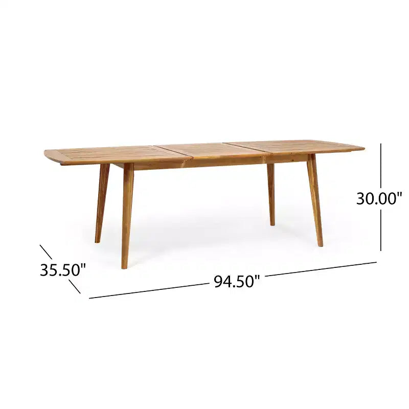 Christopher Knight Home Merlin Patio Set da Pranzo Rustico da Esterno 7 Pezzi in Legno di Acacia Espandibile con Sedie da Pranzo Imbottite