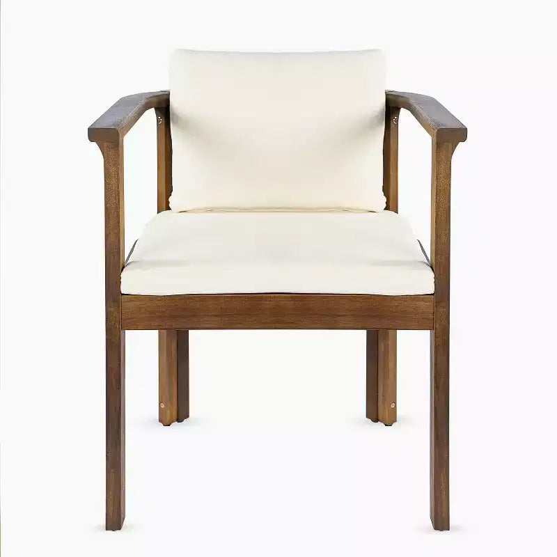Christopher Knight Home Merlin Patio Set da Pranzo Rustico da Esterno 7 Pezzi in Legno di Acacia Espandibile con Sedie da Pranzo Imbottite