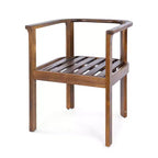 Christopher Knight Home Merlin Patio Set da Pranzo Rustico da Esterno 7 Pezzi in Legno di Acacia Espandibile con Sedie da Pranzo Imbottite