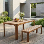 Christopher Knight Home Bao Ensemble de salle à manger moderne de 2 pièces en bois d'acacia avec design à lattes