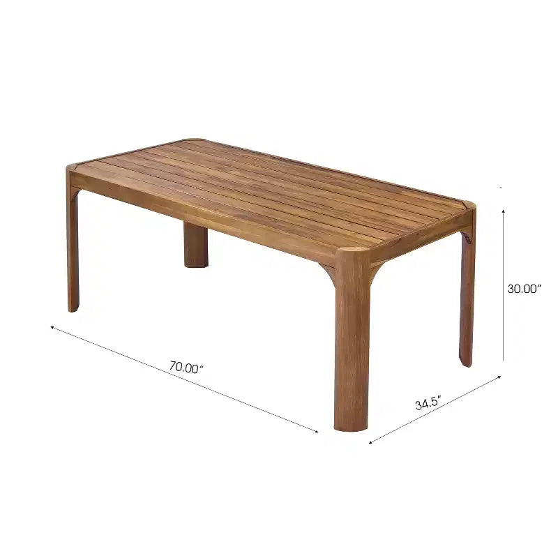 Christopher Knight Home Bao Ensemble de salle à manger moderne de 2 pièces en bois d'acacia avec design à lattes