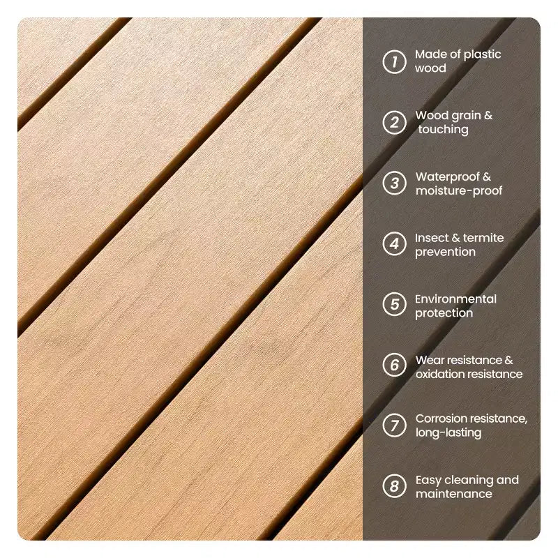 Crestlive Products Set da pranzo da esterno 11 pezzi, sedie impilabili con braccioli, tavolo effetto legno con foro per ombrellone per grandi riunioni