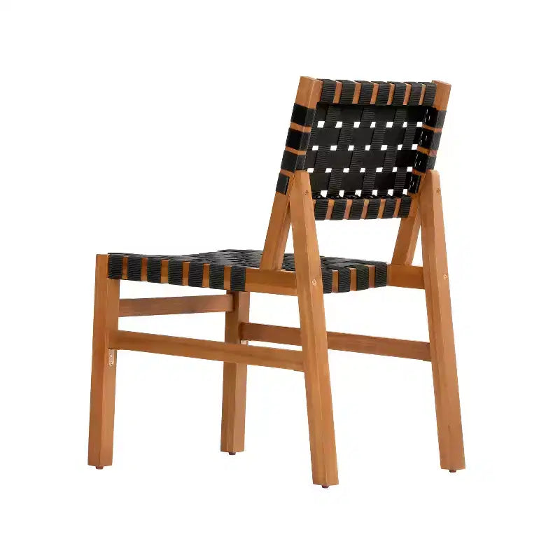 Christopher Knight Home Ratchanon Set da pranzo moderno da esterno da 7 pezzi in legno di acacia con corda intrecciata in PE e tavolo a doghe
