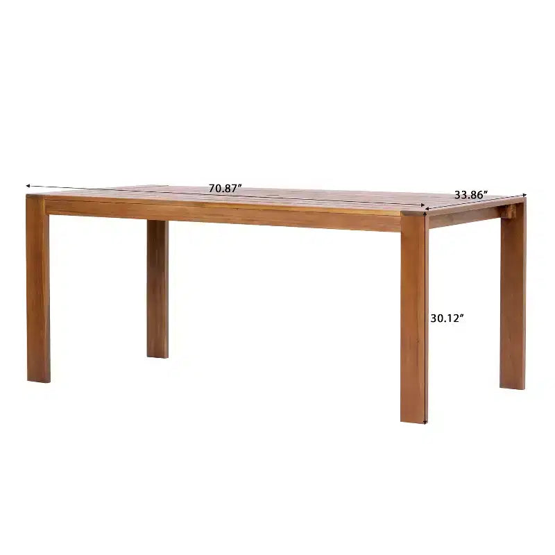 Christopher Knight Home Ratchanon Set da pranzo moderno da esterno da 7 pezzi in legno di acacia con corda intrecciata in PE e tavolo a doghe