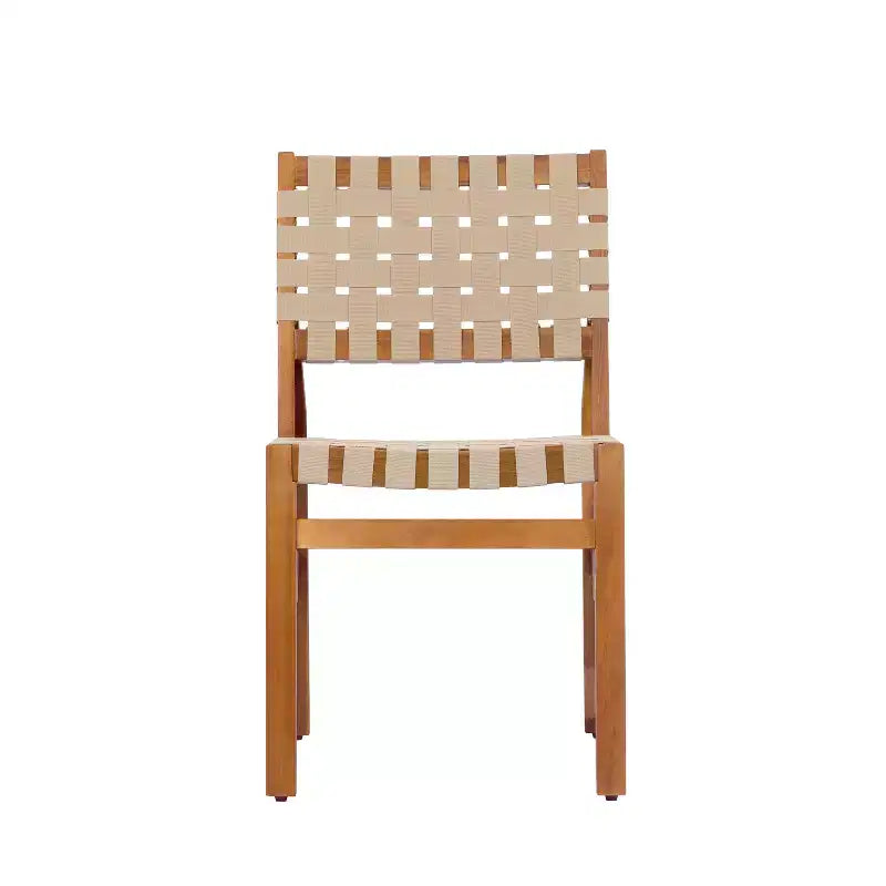Christopher Knight Home Ratchanon Set da pranzo moderno da esterno da 7 pezzi in legno di acacia con corda intrecciata in PE e tavolo a doghe