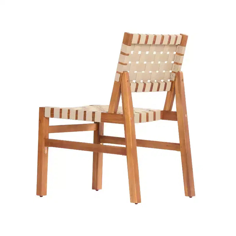 Christopher Knight Home Ratchanon Set da pranzo moderno da esterno da 7 pezzi in legno di acacia con corda intrecciata in PE e tavolo a doghe