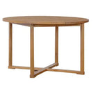 Set da pranzo da esterni in legno di acacia a 5 pezzi per 4 persone, tavolo rotondo con piano a doghe e 4 sedie, mobili da giardino per patio, bordo piscina-Panipeachy