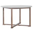 Set da pranzo da esterni in legno di acacia a 5 pezzi per 4 persone, tavolo rotondo con piano a doghe e 4 sedie, mobili da giardino per patio, bordo piscina-Panipeachy