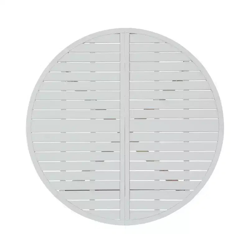 Set da pranzo da esterni in legno di acacia a 5 pezzi per 4 persone, tavolo rotondo con piano a doghe e 4 sedie, mobili da giardino per patio, bordo piscina-Panipeachy