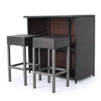 Christopher Knight Home Toronto Set da Bar da Esterno Tradizionale in Rattan, 3 Pezzi