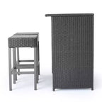 Christopher Knight Home Toronto Set da Bar da Esterno Tradizionale in Rattan, 3 Pezzi