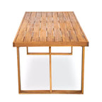 Set da pranzo per esterni da 7 pezzi con tavolo in legno di acacia e 6 sedie imbottite, mobili da pranzo per patio per giardino, terrazza e bordo piscina-Panipeachy