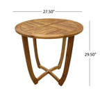 Ensemble de salle à manger d'extérieur 3 pièces, table et chaises Hermosa en bois KD avec coussins, finition teck