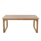 ModernLuxe Set da Pranzo per Esterni da 5/7 Pezzi, Tavolo in Legno di Acacia da 180 cm con Cuscini + 6 Sedie da Pranzo con Schienale in Corda, Finitura Teak Chiaro