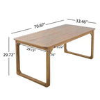 ModernLuxe Set da Pranzo per Esterni da 5/7 Pezzi, Tavolo in Legno di Acacia da 180 cm con Cuscini + 6 Sedie da Pranzo con Schienale in Corda, Finitura Teak Chiaro