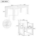 Set da pranzo per esterni a 7 pezzi per 6 persone con foro per ombrellone, tavolo e sedie da patio in legno con cuscini rimovibili per giardino o patio-Panipeachy