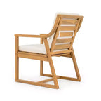 Set da pranzo da esterni in legno di 7 pezzi per 6 persone, tavolo rotondo con foro per ombrellone e sedie imbottite per giardino o cortile-Panipeachy