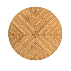 Set da pranzo da esterni in legno di 7 pezzi per 6 persone, tavolo rotondo con foro per ombrellone e sedie imbottite per giardino o cortile-Panipeachy